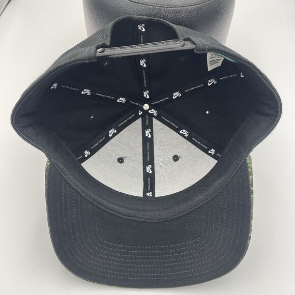 Nike SB Baseball Hat Cap SnapBack Black Woodland Camo Bill Skater Embroidered - Picture 11 of 13